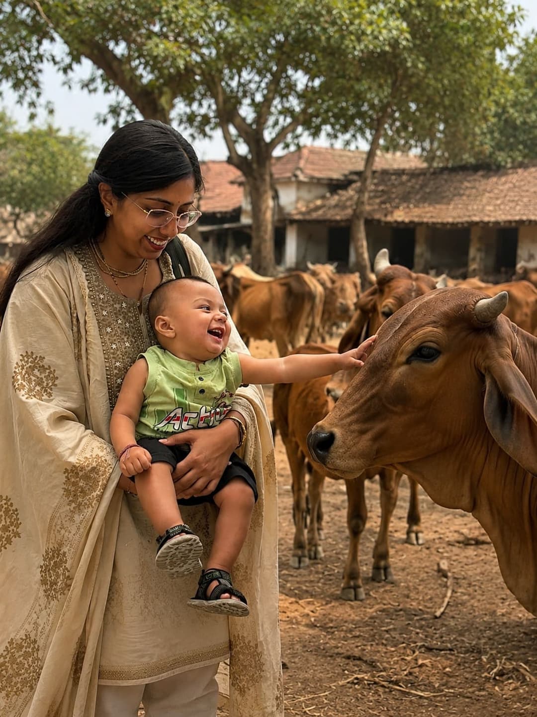 The Vedic Story family and Gir cows